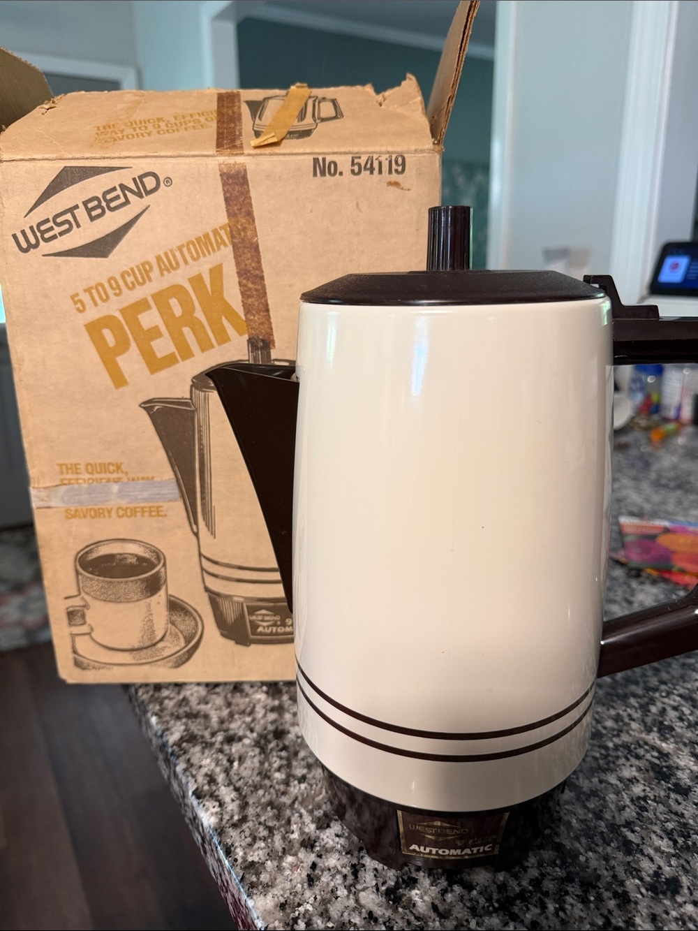 Brand new in box from 1981. Westbend perk coffee maker